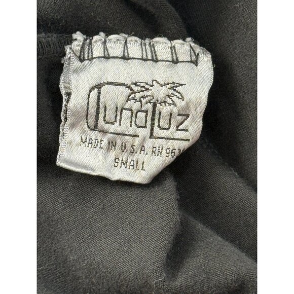 Luna Luz Black Yellow Tie-Dye Dress With 3/4 Sleeves Artsy Boho Womens Size S - Picture 4 of 8